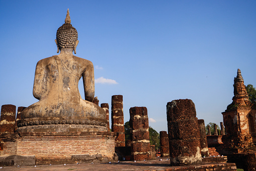 buddha statue in temple sukhothai histrorical park