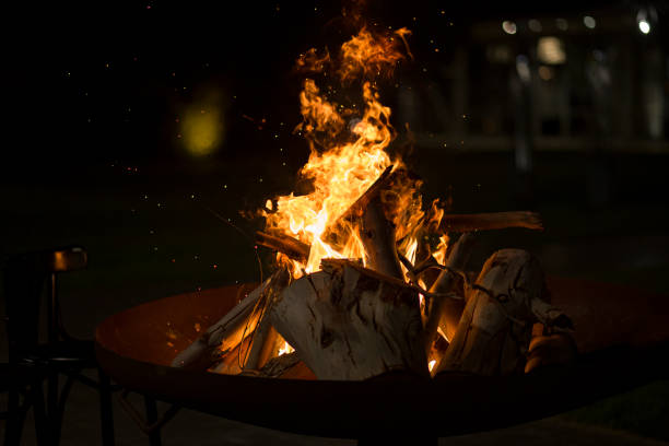 istock File and flame blue and orange fire in night scene. 1888995894