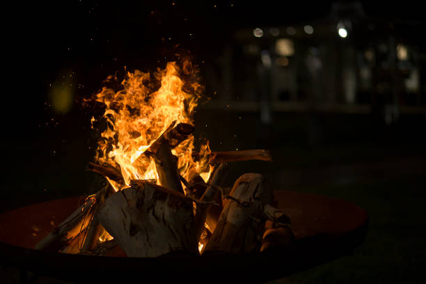 istock File and flame blue and orange fire in night scene. 1888995897