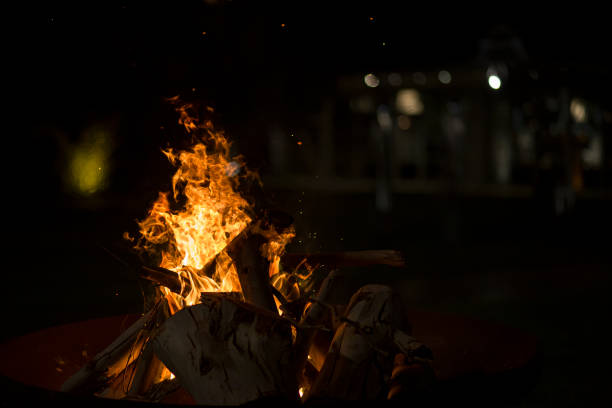 istock File and flame blue and orange fire in night scene. 1888995898