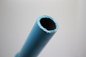 pvc pipe close up on white background