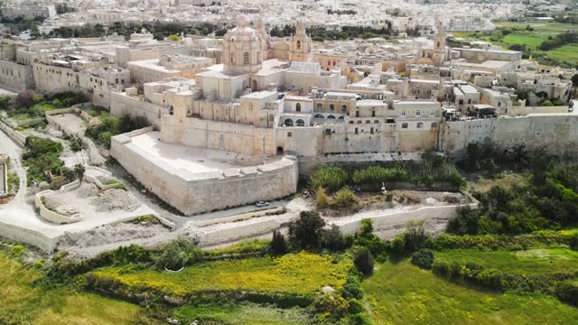 Aerial view of Mdina cityscape in Malta