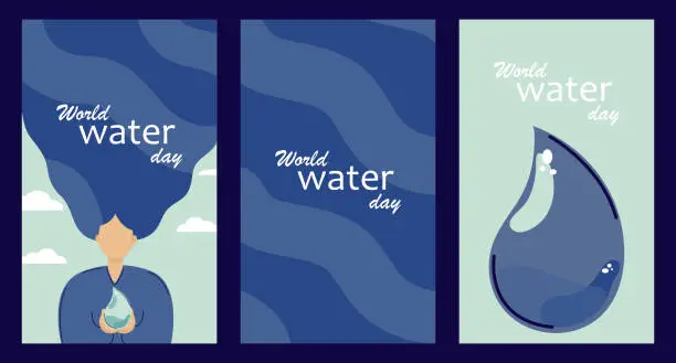 Vector illustration of Banner for March 22 - World Water Day