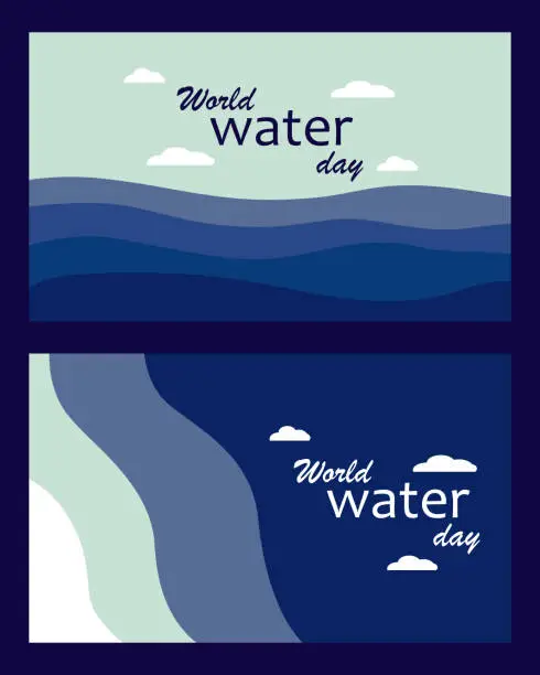 Vector illustration of Banner for March 22 - World Water Day