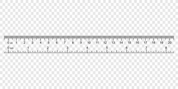 Vector illustration of ruler with numbers for measuring length