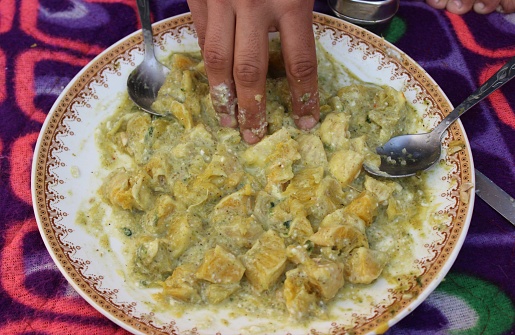 Chamoli, Uttarakhand, India. A captivating photo showcasing a spicy dish from Uttarakhand, skillfully prepared using the locally famed Malta fruit.