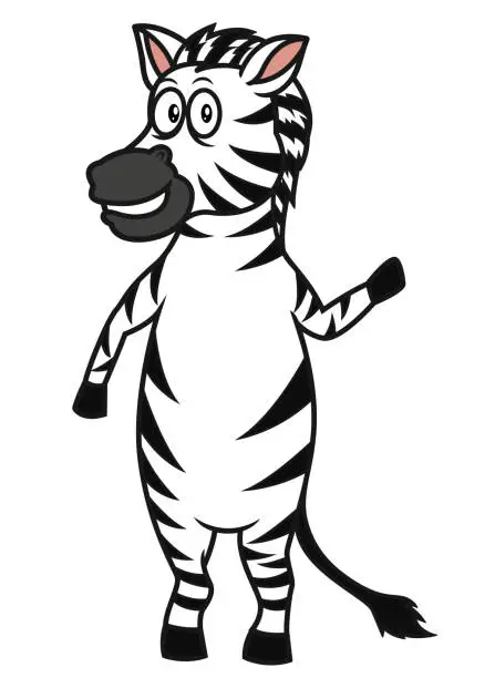 Vector illustration of Zebra cartoon