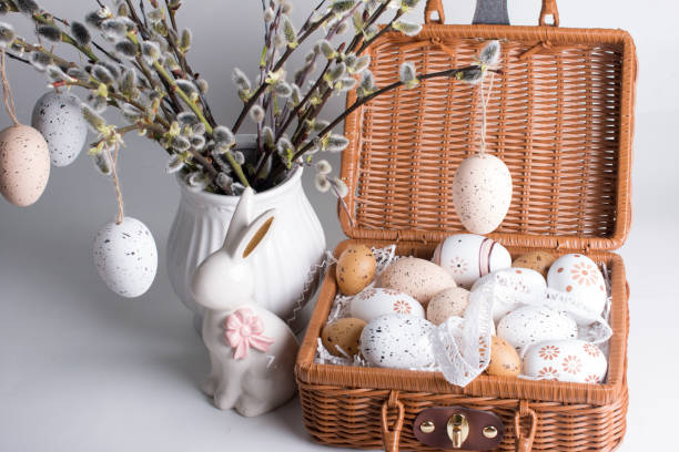 istock Easter eggs and a sprig of willow. The Orthodox Easter Holiday 1889258553