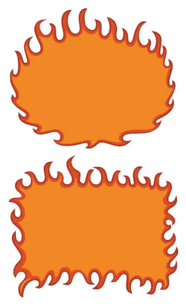 Vector illustration of Flame blank copy space template cartoon