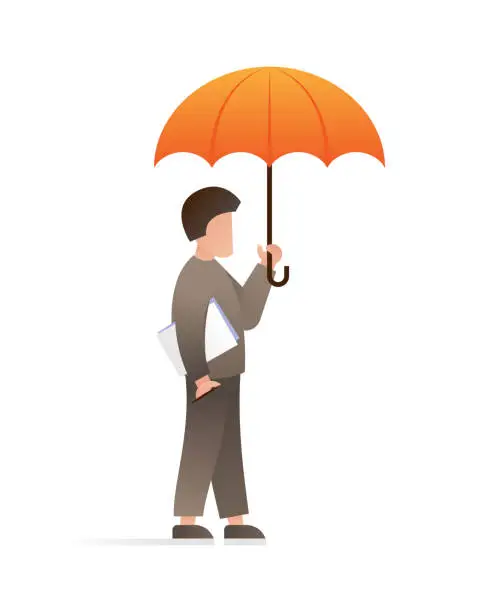 Vector illustration of Businessman Concept on Insurance