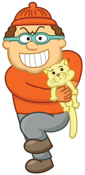 Vector illustration of Pet thief cartoon illustration