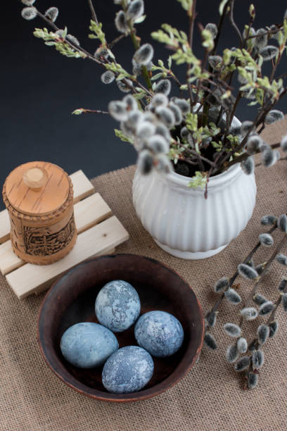 istock Easter eggs and a sprig of willow. The Orthodox Easter Holiday 1889261783