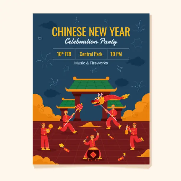 Vector illustration of Night Of Chinese New Year Celebration