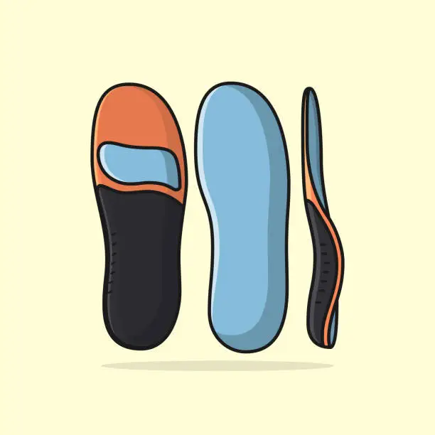 Vector illustration of Comfortable Orthotics Shoe Insole Pair.