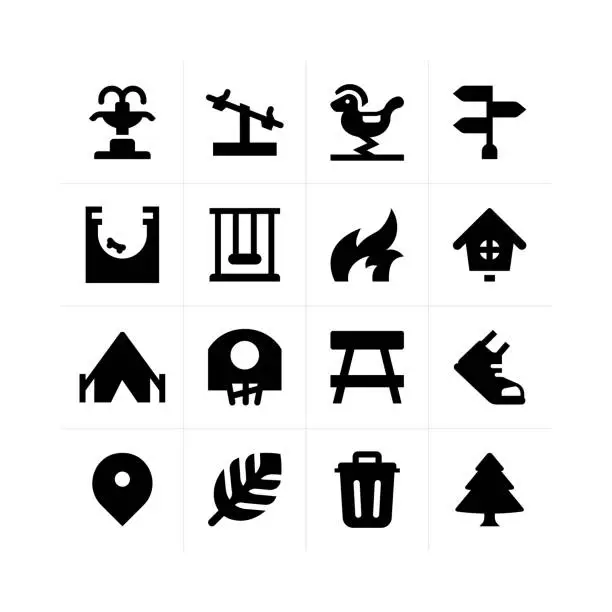 Vector illustration of Park icons