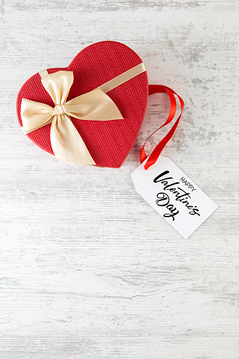 Heart shaped gift box with \