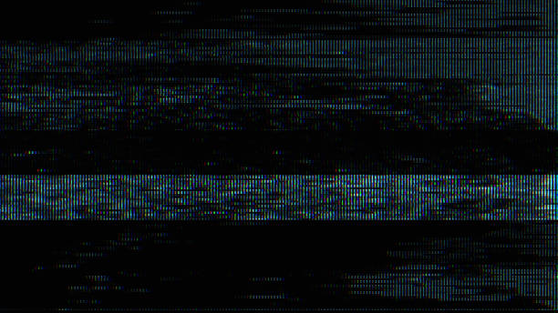 istock Glitch noise static television VFX pack. Visual video effects stripes background, CRT tv screen no signal glitch effect 1889382585