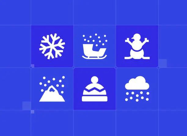 Vector illustration of Winter icons