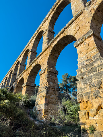 Roman aqueduct in Tarragona, Spain. High quality photography