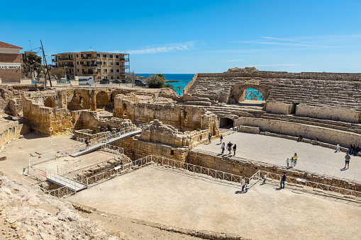 Ancient roman amphitheater in Tarragona, Spain. High quality photography