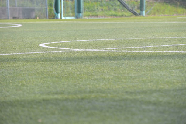 istock Artificial grass court line painting 1889459731