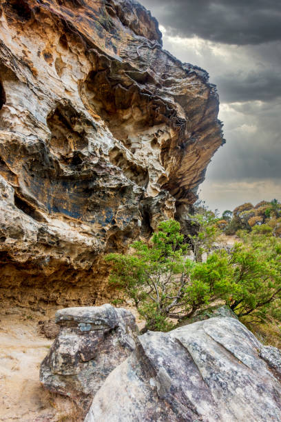 istock Rugged rock formations with Australian heath or shrubland habitat 1889483257