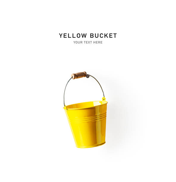 Yellow bucket isolated on white background