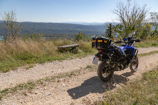 Arbois, Jura Department, France on September 7, 2023: offroading along  one of the French sections of the so called Transeuropean Trail