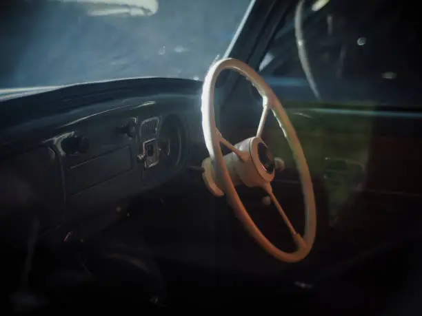 Photo of Close-up of Wheel Details of Vintage Car