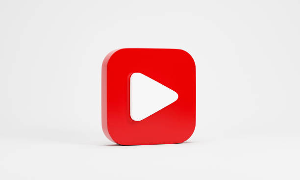 istock 3d render 3d illustration. Red play button isolated on white background. Video media player 1889562985