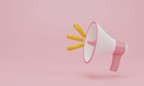 istock 3d render 3d illustration. Megaphone, loudspeaker on pink pastel background. Modern flat cartoon style minimal. Announcement concept 1889565892