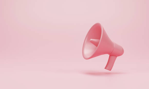 istock 3d render 3d illustration. Megaphone, loudspeaker on pink pastel background. Modern flat cartoon style minimal. Announcement concept 1889566978