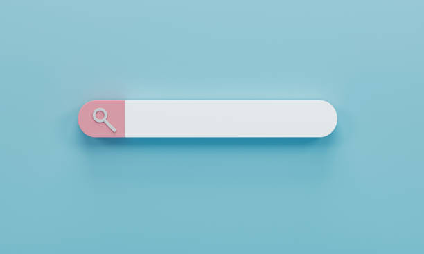 istock 3d render 3d illustration. Minimal search bar element on light blue background. Searching for website, cartoon style concept. 1889569892