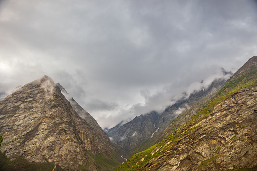 Majestic mountain peaks of the greater Himalayas, en route Manali to Leh, Himachal Pradesh