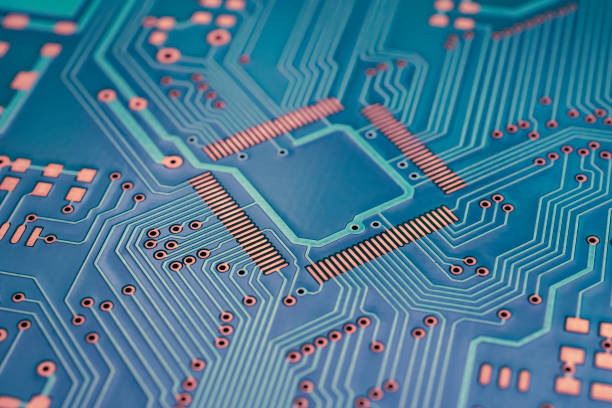istock blue printed circuit. layout of tracks. 1889597593