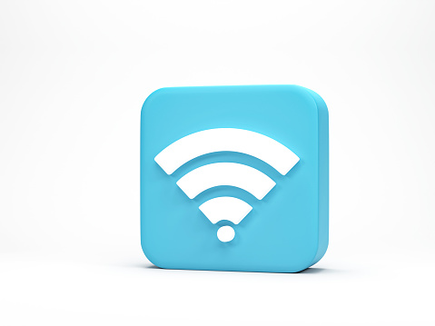3d rendering, 3d illustration. Icon Wi-Fi, wireless internet network symbol on white background. Minimal concept.