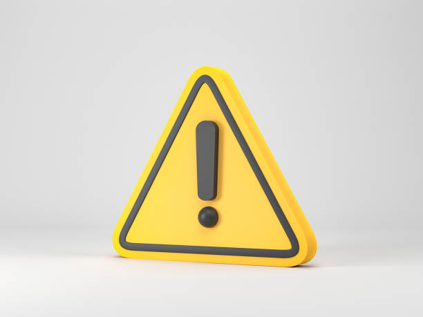 istock 3D rendering, 3D illustration. Warning sign icon on white background. Attention sign icon icon. Danger symbol. exclamation mark symbol. 1889625736