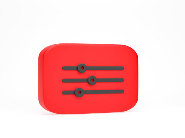 3D rendering, 3D illustration. Adjustment button icon design. Music adjustment icon isolated on white background.