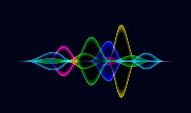 Vector illustration of Sound Waves or Voice Recognition