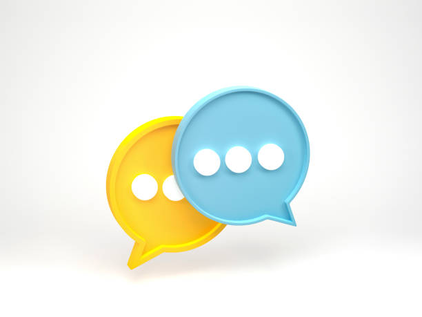 istock 3D rendering, 3D illustration. Speech bubble talk. Chat pictogram or discussion comment symbol on white background. Messenger or online support concept. 1889667856