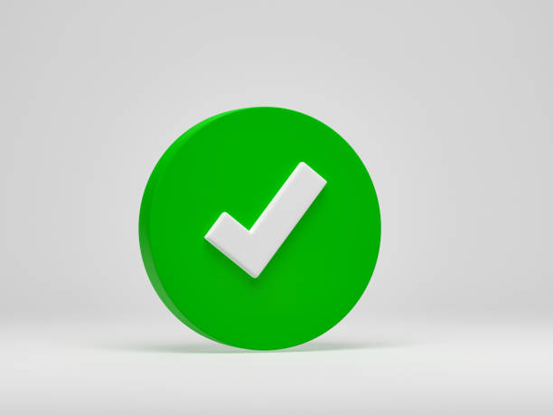 istock 3D rendering, 3D illustration. Green check mark icon isolated on white background. checkmark symbol accepted. 1889677997