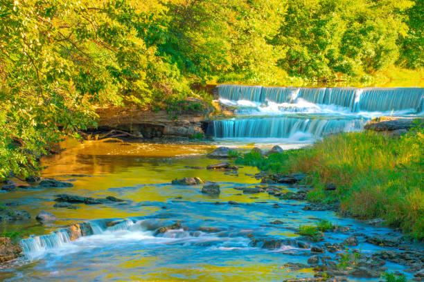 istock Waterfall- Beautiful Pipe Creek Falls- Cass County, Indiana 1889729746