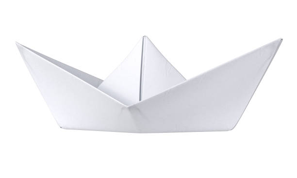 istock paper boat isolated on a white background.side view. 1889733911