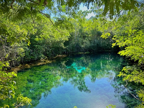 Clear blue cenote open water