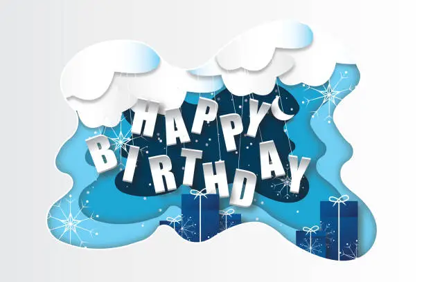 Vector illustration of Happy Birthday sign with sparkling stock illustration