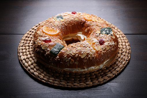 Roscon de Reyes traditional Epiphany Cake celebrating Three Wise Men