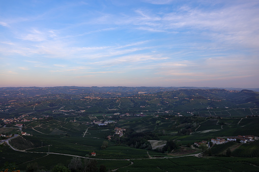Piedmont landscape in sunrise light