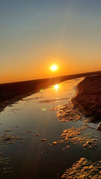 istock beautiful sunset and water stream 1889818425