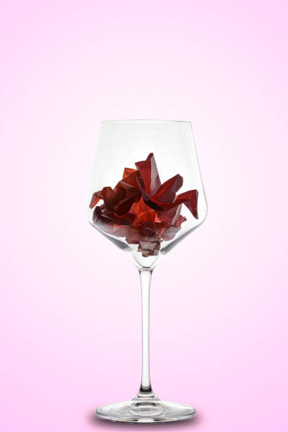 red wine and wine glasses on white
