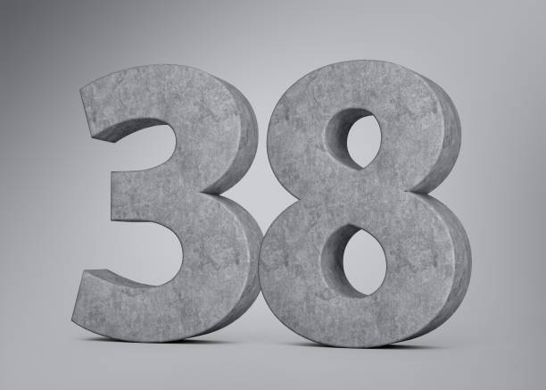 istock 3d Concrete Number Thirty Eight 38 Digit Made Of Grey Concrete Stone Grey Background 3d Illustration 1889848579